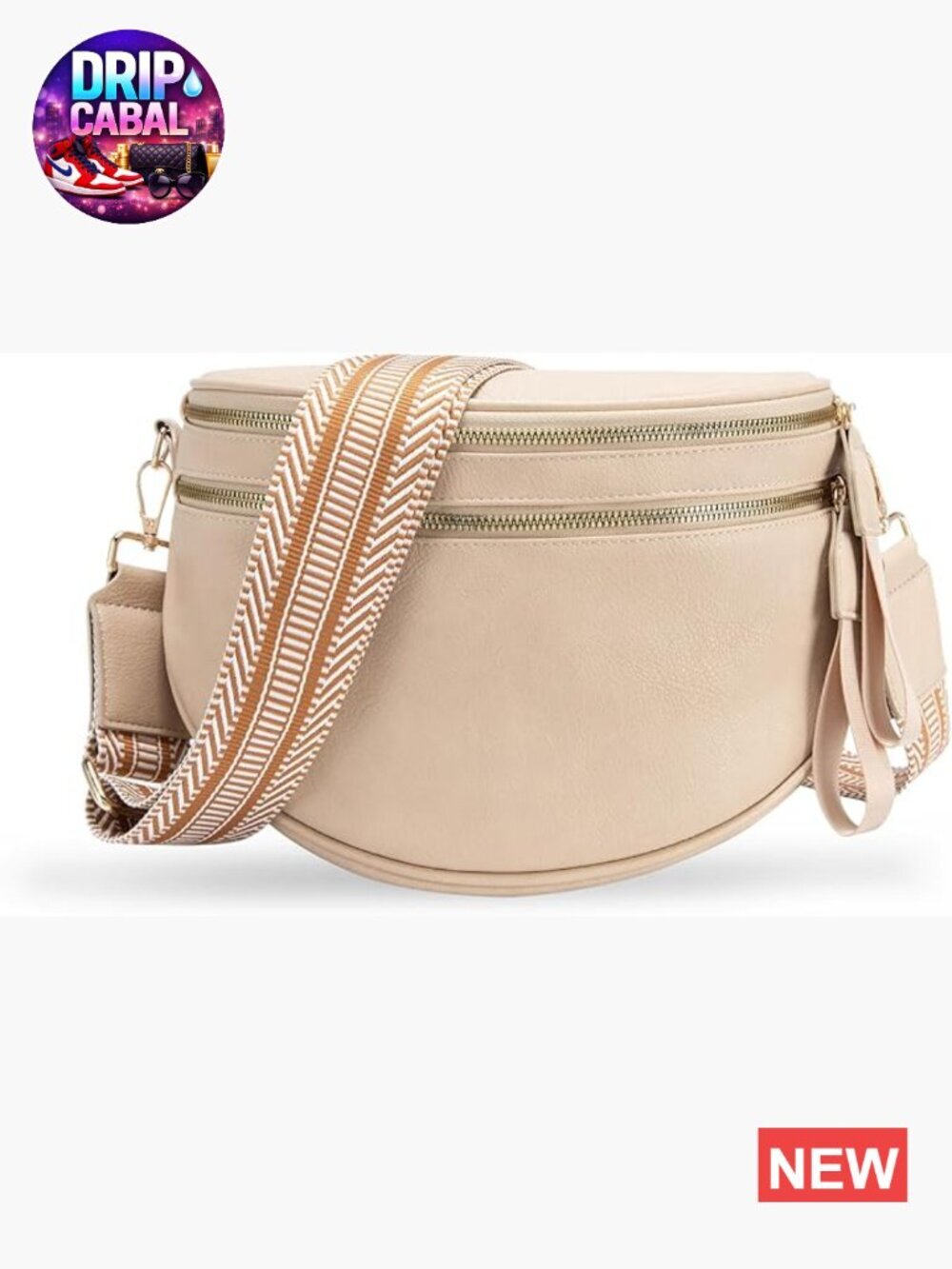 Large PU Leather Crossbody Sling Bag with Adjustable Strap